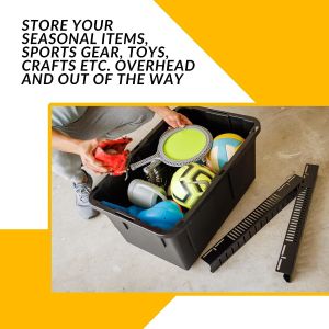 Painting Folding Overhead Bin Rack for Adjustable Width and Orientation Ceiling