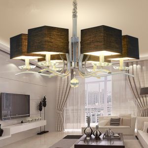 Modern lead crystal chandelier with Lampshade for indoor home project lighting
