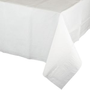 Airlaid Paper Table Cover White , Rectangular 6 Feet Table Cover