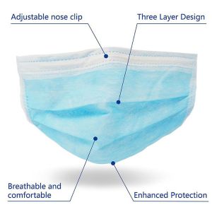 High Filter Efficiency Disposable Mouth Mask With Adjusted Nose Clip