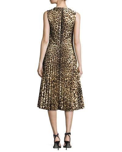 Medium Weight 150cm Polyester Pleated Crepe Fabric Leopard Printed Fabric