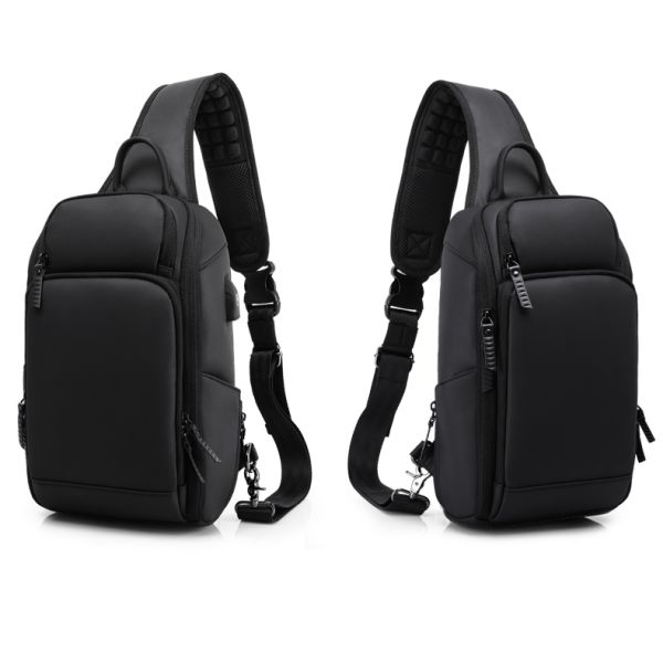 High quality custom logo men's fashion waterproof business sling bag shoulder bag chest bag