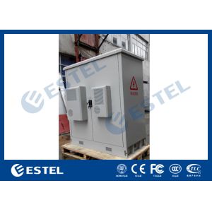 Solid Two Bay Telecom Cabinets Outdoor With Cooling / Monitoring System