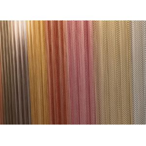 China 6mm*6mm Yellow Decoration Wire Mesh with Chain Link Weaving for Architectural Design on sale