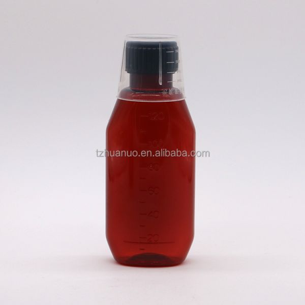 SCREW CAP 120mL Amber Oval Pharmacy Container with Child Safety Cap and Maple Syrup
