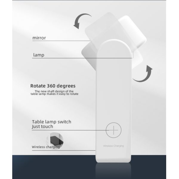 7.5W Fast Qi Wireless Charging Led Desk Lamp / 2700K Wireless Charging Pad Lamp