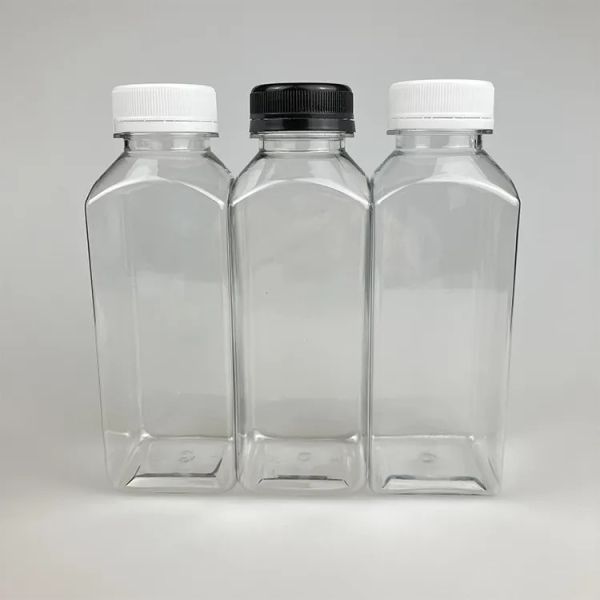 Quality Transparent / Custom Color 250ml 350ml 500ml PET Food Grade Juice Plastic Bottle With Lid Printing Custom wholesale
