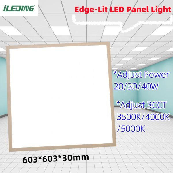 5- Adjust 3 CCT 20W 30W 40W LED Edge-Lit Surface Mount Fixture Dimmable Ceiling Flat LED Panel Light