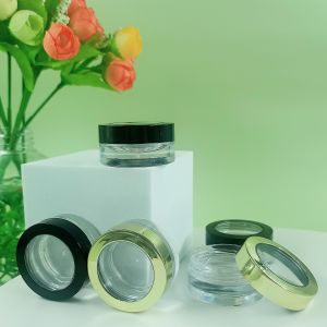 Plastic Cap Material 5ml 10ml Luxury Cream Jar with UV Coating and Plastic Type