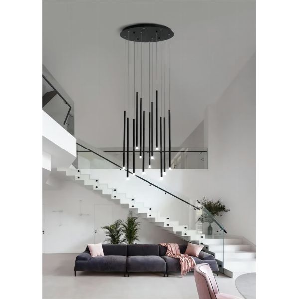 Modern Long Hanging Chandelier Restaurant Cafe Hotel Entryway Chandelier