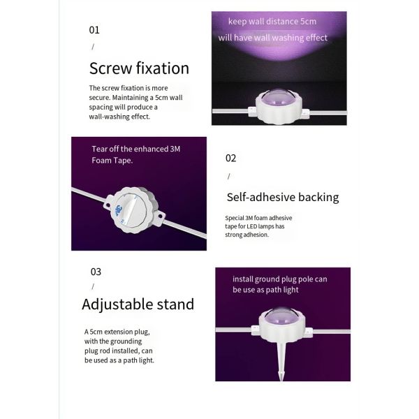 Intelligent color light wiring free solar eave light 10 meters 20 lamp set with built-in lithium battery