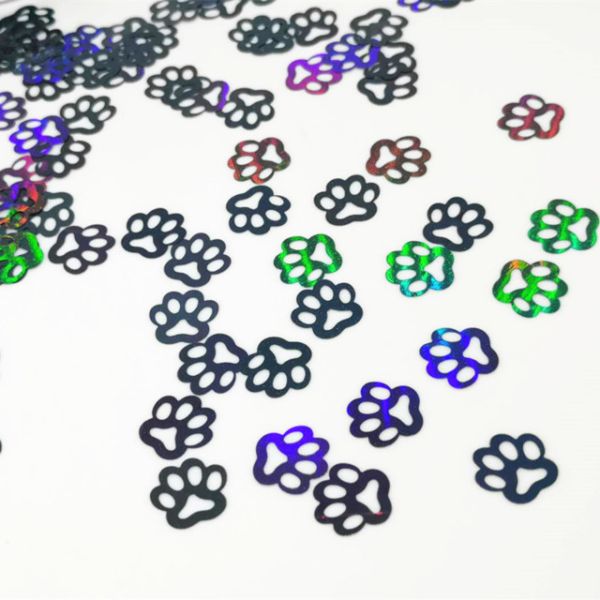 Quality 10mm Silver Black Holographic Glitter Dog Paw Print 1kg Each for Party Supplies Crafts Model Number Packaging Event Items wholesale