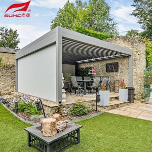 China Freestanding Motorized Aluminum Pergola Ultimate Solution For Outdoor on sale