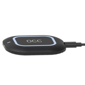Small Black 10w Wireless Charger , OCC 1.67A Fast Wireless Charging Pad
