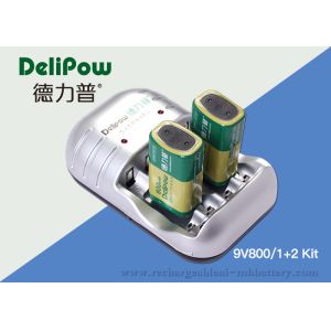 9V 800mAh Rechargeable Battery Kit , 6F22 Rechargeable Battery With Charger