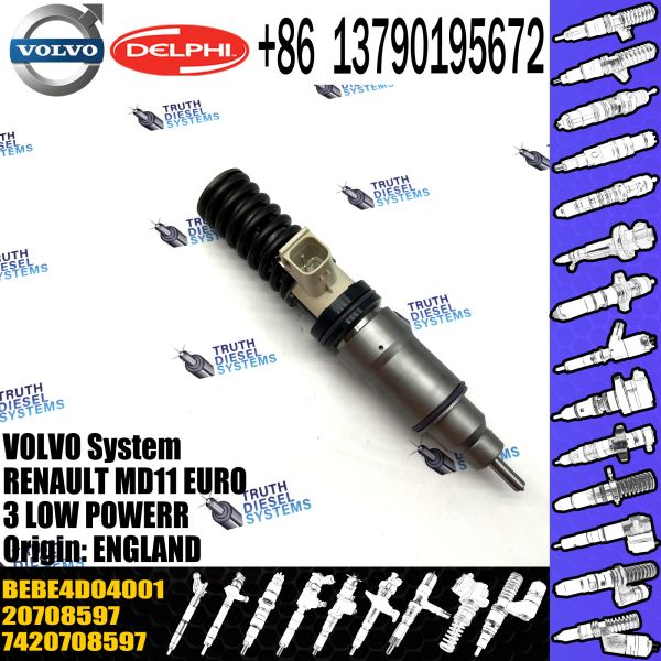 high quality diesel fuel injector 3801432 BEBE4D04001 for VOL D11A, MD11 common rail injector 7421028884 3803913