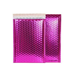 China Rose Magenta Aluminized Film Bubble Bags Corner Shaped Air Columns For Optimal Packing on sale
