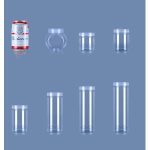 100ml 300ml 500ml Empty Clear PET Jar With Aluminum Plastic Screw Lid