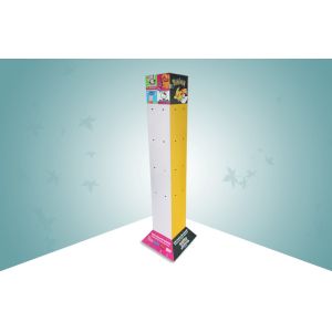 Four Face Show Rotating Cardboard Display Stands With Plastic Hook