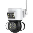 Quality 360 Panoramic 4MP Wireless Surveillance Linkage Alarm Camera Tracking 10X WiFi Dual Screen Display Multiple Lens Camera wholesale