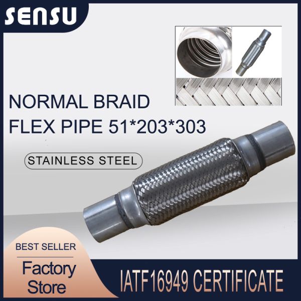 Quality SS201 Normal Braid Flexible Car Exhaust Pipe Reduce Noise 51mm*203mm*303mm wholesale