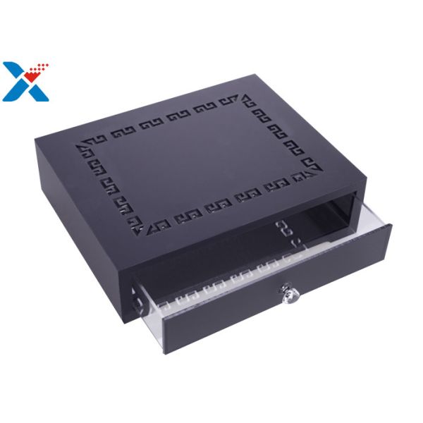 Custom Acrylic Display Case Desktop Storage Box With Drawer Hotel Hollow Pattern