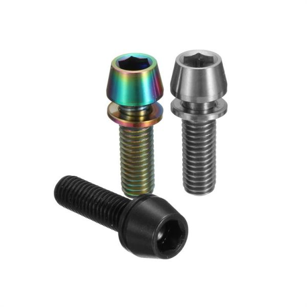 Quality M5 X 16 Tapered Head Titanium Stem Bolts With Washer wholesale