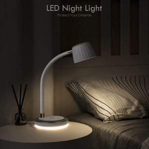 Desk Lamp with QI Wireless Charing Station LED Table Lamp Eye-Caring Table Lamp