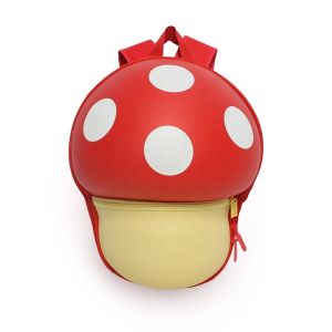 China Supercute Personalized Toddler Backpack Baby Kids Mushroom Backpack With Zipper on sale