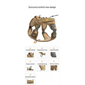 K9 Soft Reflective Custom Pet Harness Tactical Adjustable Cat Dog Harness Vest