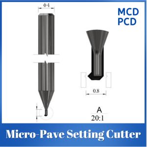 Cheap Micro Pave Setting Cutter PCD MCD Diamond Tools Precision Positioning for sale