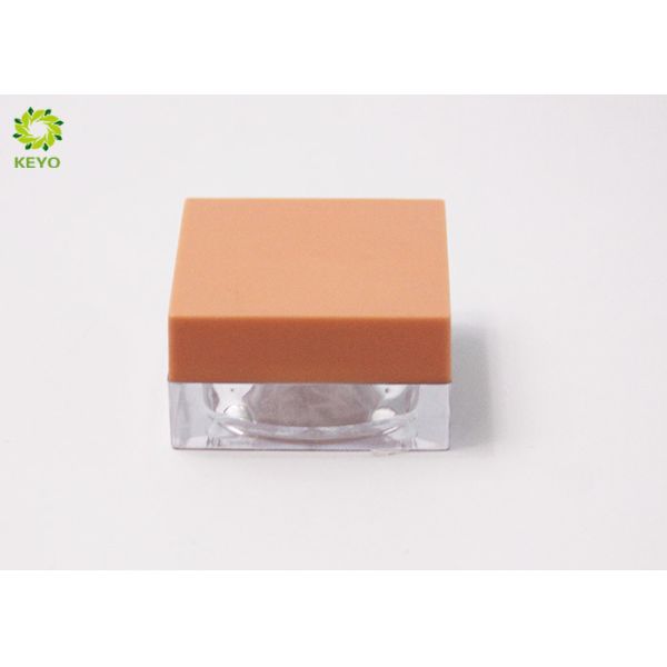 Square Plastic Empty Cosmetic Containers / Loose Powder Packaging Jar With