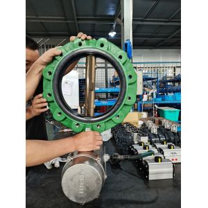 SS316 Pneumatic Butterfly Valve Air Operated For Marine SS Air actuator Actuated