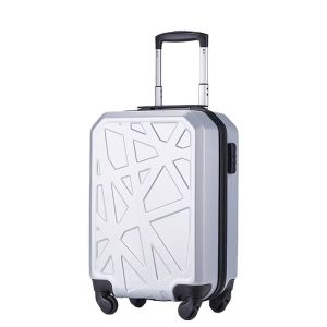 4 Spinner Wheels Silver Bird Nest Design Hard Shell Trolley Suitcase Set with