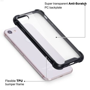 Clear TPU PC Hybrid Combo Shockproof Transparent Cell Phone Case for iPhone 8