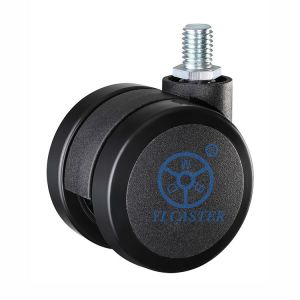 China Black Pu Wheel M10x15mm Treaded Stem Chair Casters Floor Protecting 60mm on sale
