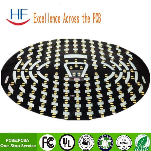 Led Lighting Double Sided PCB Board Prototypes Aluminum Black Solder Mask HASL