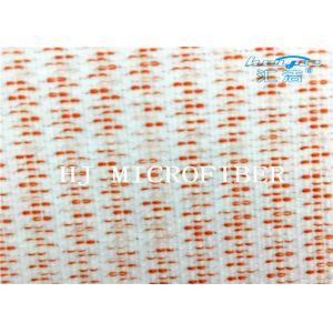 Orange Mixed Knitted Microfiber Coral Fleece Fabric With Nylon Hard Wire