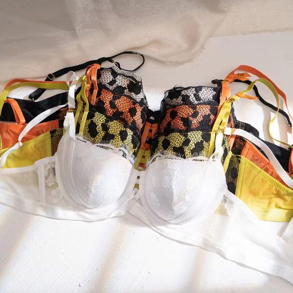 Leopard Print Womens Underwear Sets Small Breasts Bra And Panty Sets Sagging Proof