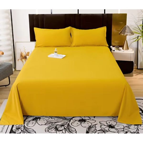 All Season Plain 100% Cotton Flat Sheets King Size Single Cotton Fitted Sheet