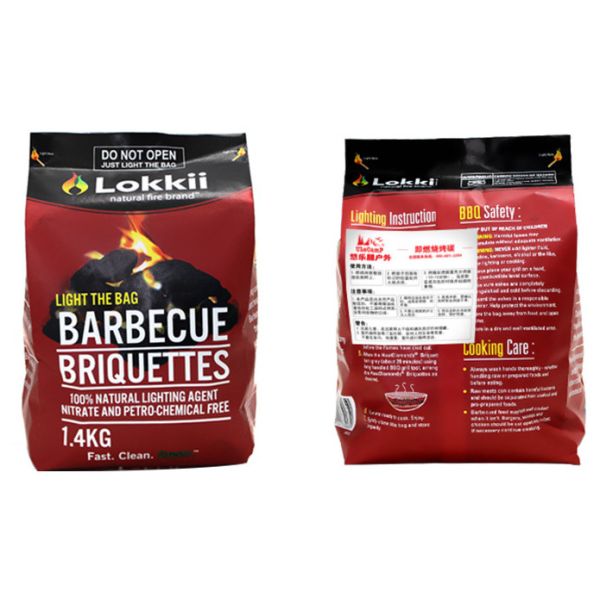Outdoor barbecue speed burning charcoal; family camping new 1KG flammable charcoal; paper bag barbecue carbon;