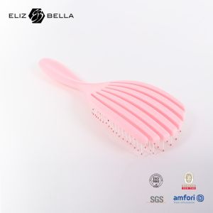 China Custom Wet And Dry Curved Vent Spiral Hair Brush Comb Circle Massage Square Paddle Detangle Hair Brush For Curly Hair on sale