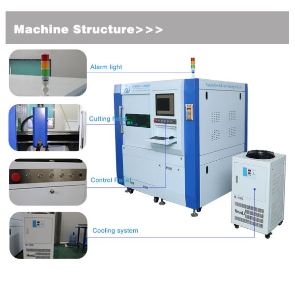 SL-6060F 1500W 600*600mm High Precision Fiber Metal Laser Cutting Machine Cypcut Cutting System