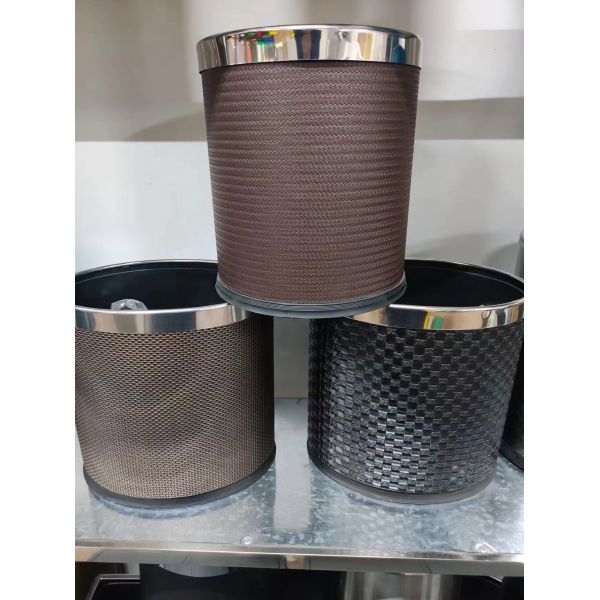 Black Stainless Steel Trash Can 2 In 1 Hotel Lobby Trash Cans