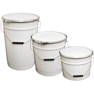 Customized White Polypropylene Tinplate Pails and Buckets with Gold Phenolic