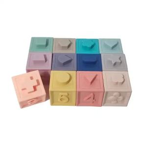 Kids Stacking Toy Puzzle Educational Baby Hard Silicone Building Blocks