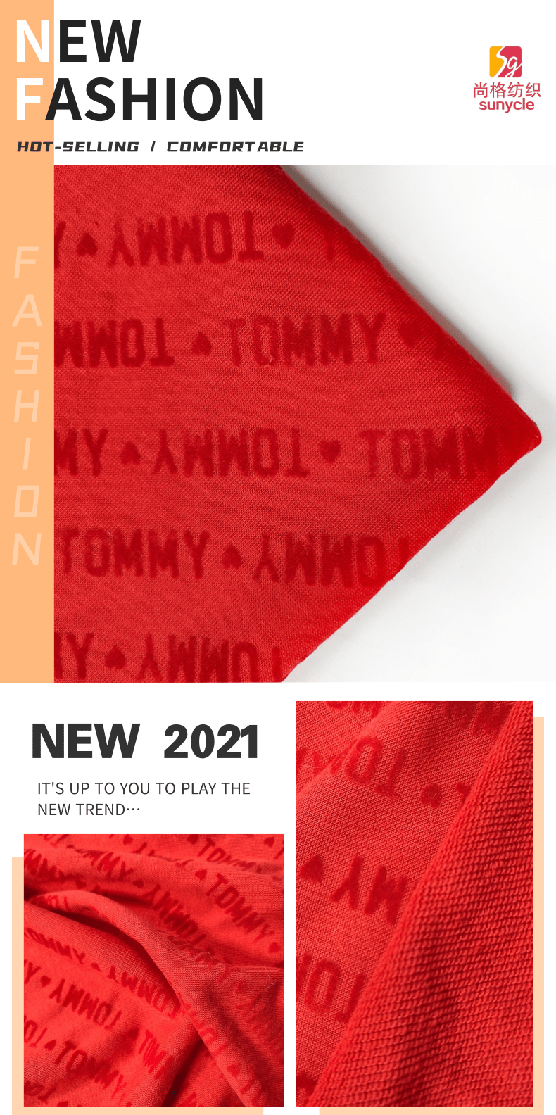 95% Cotton 5% Polyester French Terry Fabric 310gsm For Sweater