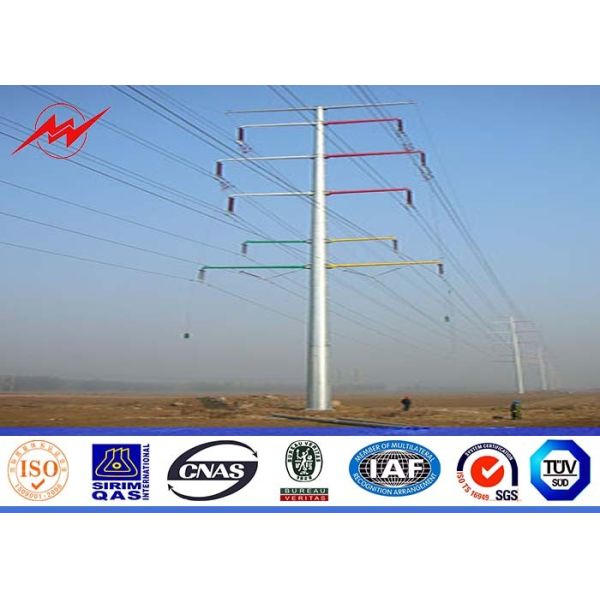 13M 6.5KN 3mm Steel Utility Pole for 230kv termination tower with galvanization