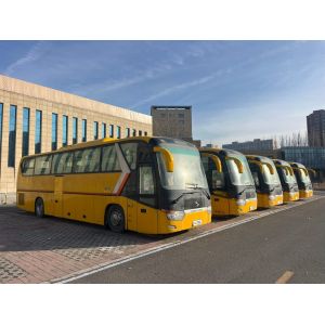 China Used Yellow King Long Bus: 63-Seat Layout, Yuchai Engine & Manual Transmission on sale