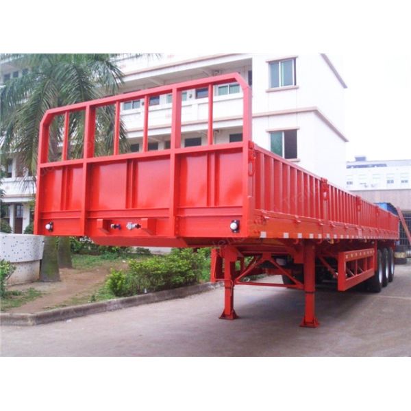 3 axles 50Tons Side wall semi trailer 40ft Flatbed trailers with side wall